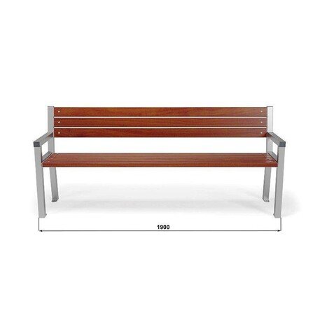 Metal bench with backrest 'BDS_MBG/55-190cm'