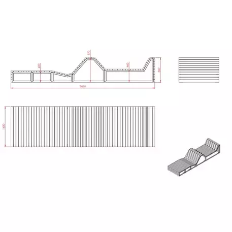 Metalinis gultas, šezlongas su medine gulimaja dalimi 'STF/L17/MDL'