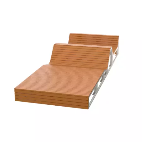 Metalinis gultas, šezlongas su medine gulimaja dalimi 'STF/L17/MDL'