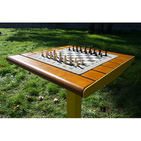 Metalinis šachmatų žaidimo stalas pagamintas iš Iroko medienos 'Premium / STF/002208/MDL'