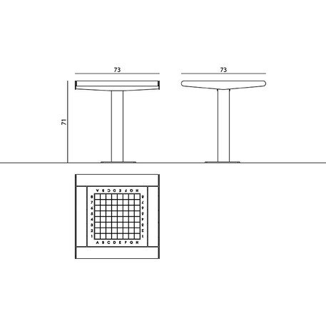 Metalinis šachmatų žaidimo stalas pagamintas iš Iroko medienos 'Premium / STF/002208/MDL'