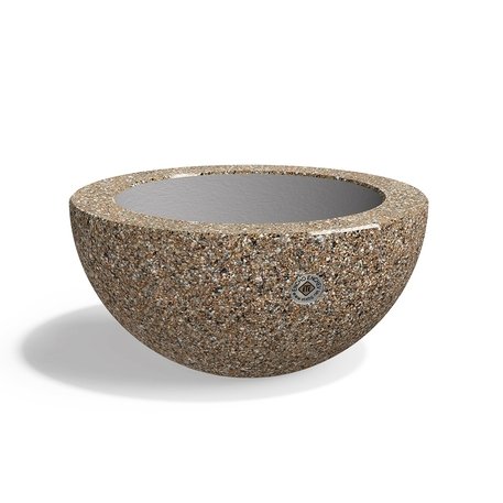 Apvalus betoninis terrazo vazonas (gėlinė) 'Premium / Ø40xH/19cm / BS-378'