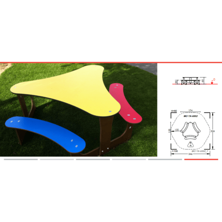 Žaidimų stalas su suolais vaikų aikštelėms 'MO_TA-6002-91'