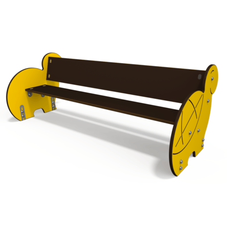 Spalvotas suoliukas vaikų žaidimo aikštelėms 'MO_BA-2002-02'