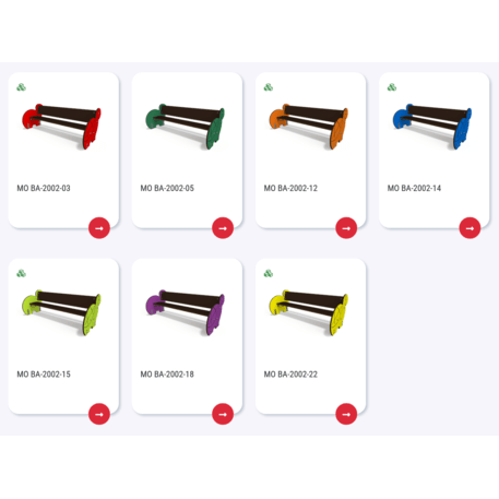 Spalvotas suoliukas vaikų žaidimo aikštelėms 'MO_BA-2002-02'