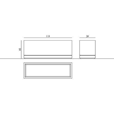 Betoninis lauko vazonas, gėlinė 'Regular / 119x39xH/45cm / BS-184'