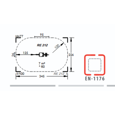 Spyruokliukas vaikų žaidimų aikštelėms 'Motociklas MBG-1003/RE 211-02'