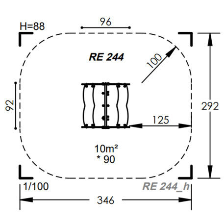 Spyruokliukas vaikų žaidimų aikštelėms 'MBG-1033_RE 244-02'