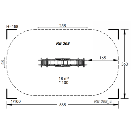 Spyruokliukas vaikų žaidimų aikštelėms 'MBG-1104_RE 309-01'