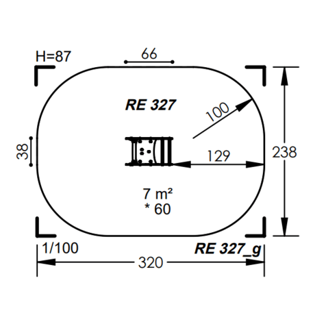 Spyruokliukas vaikų žaidimų aikštelėms 'MBG-1123_RE 327-12'