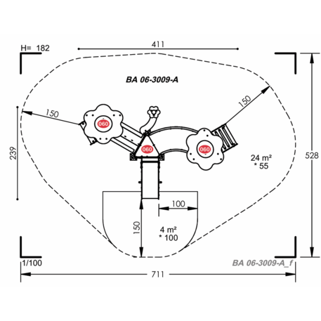 Vaikų žaidimų aikštelių įranga Baby linija – mažiesiems 'MBG-2132_BA 06-3009-A99'