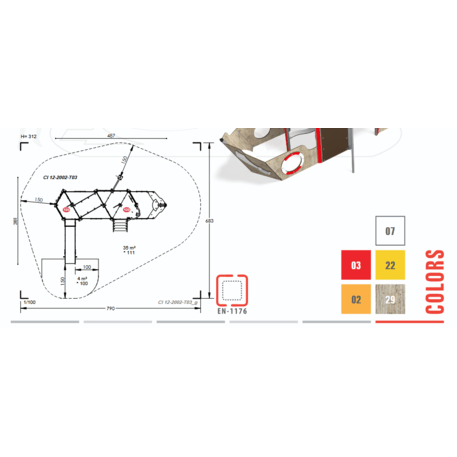  Vaikų žaidimo aikštelės kompleksas, kolekcija 'Piratų laivas / MBG-1208_CI 12-2002-T03'