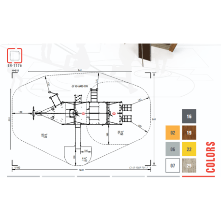  Vaikų žaidimo aikštelės kompleksas, kolekcija 'Piratų laivas / MBG-1227_CI 15-1005-T01'