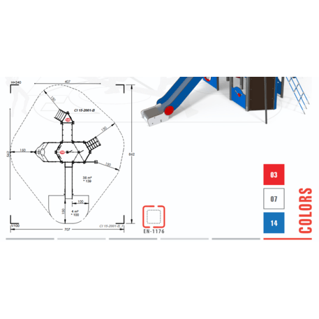  Vaikų žaidimo aikštelės kompleksas, kolekcija 'Piratų laivas / MBG-1237_CI 15-2001-B14'