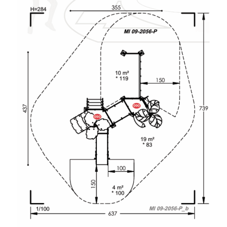 Žaidimų aikštelių kompleksas vaikams nuo 2 metų amžiaus – kolekcija 'MBG-2253_MI 09-2056-P15'