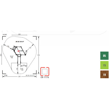 Žaidimų aikštelių kompleksas vaikams nuo 2 metų amžiaus – kolekcija 'MINI / MBG-2172_MI 09-1015-P15'