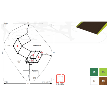 Žaidimų aikštelių kompleksas vaikams nuo 2 metų amžiaus – kolekcija 'MINI / MBG-2182_MI 09-1031-P15'