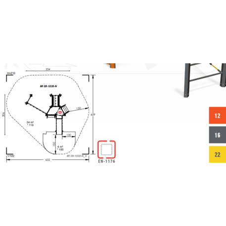 Žaidimų aikštelių kompleksas vaikams nuo 2 metų amžiaus – kolekcija 'MINI / MBG-2192_MI 09-1038-N22'