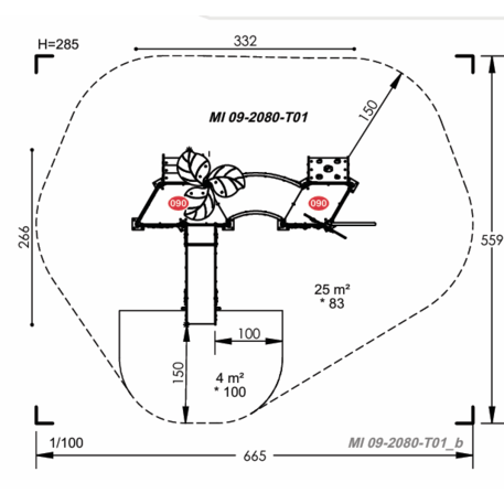 Žaidimų aikštelių kompleksas vaikams nuo 2 metų amžiaus – kolekcija 'MINI / MBG-2285_MI 09-2080-T01'