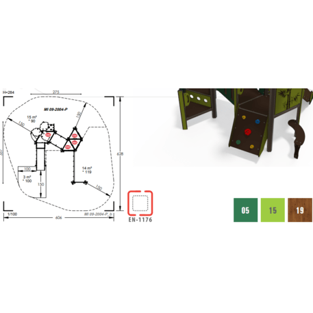 Žaidimų aikštelių kompleksas vaikams nuo 2 metų amžiaus – kolekcija 'MINI / MBG-2212_MI 09-2004-P15'