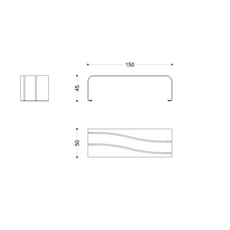 Metal bench without backrest for children’s playgrounds 'Ondina 'G470'