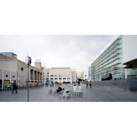 Betoninis suolas be atlošo (pufas) 'Temple Ø60cm'