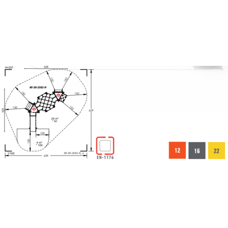 Žaidimų aikštelių kompleksas vaikams nuo 2 metų amžiaus – kolekcija 'MINI / MBG-2305_MI 09-2092-N22'