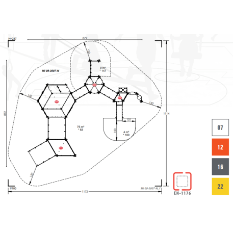 Žaidimų aikštelių kompleksas vaikams nuo 2 metų amžiaus – kolekcija 'MINI / MBG-2320_MI 09-3007-N22'
