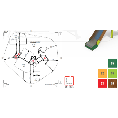 Žaidimų aikštelių kompleksas vaikams nuo 2 metų amžiaus – kolekcija 'MINI / MBG-2329_MI 09-3016-T01'