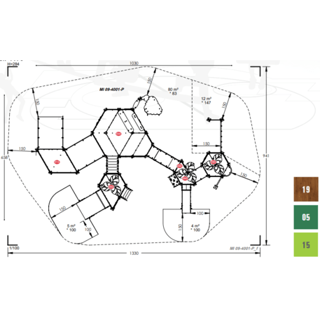 Žaidimų aikštelių kompleksas vaikams nuo 2 metų amžiaus – kolekcija 'MINI / MBG-2339_MI 09-4001-N99'