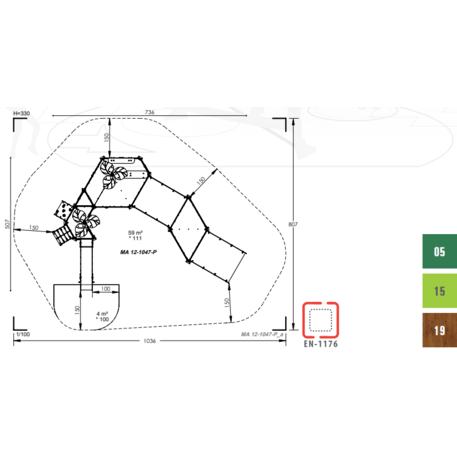 Žaidimų aikštelių kompleksas vaikams nuo 2 iki 10 metų amžiaus – kolekcija 'MAXI / MBG-2382_MA 12-1047-P15'