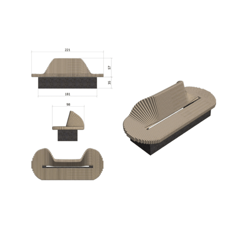 Lauko suoliukas-skulptūra viešosioms erdvėms „Wave“ iš kolekcijos Smartcity®