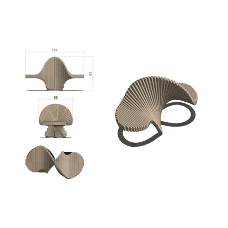 Lauko suoliukas-skulptūra viešosioms erdvėms „Friends“ iš kolekcijos Smartcity®