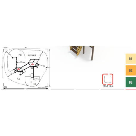 Žaidimų aikštelių kompleksas vaikams nuo 2 iki 10 metų amžiaus – kolekcija 'MAXI / MBG-2406_MA 12-2022-G05'