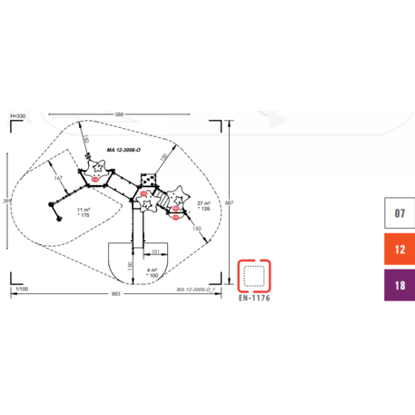 Complesso per parco giochi per bambini dai 2 anni – collezione 'MAXI / MBG-2463_MA 12-3006-O18'