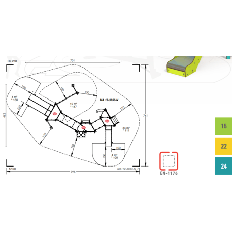 Žaidimų aikštelių kompleksas vaikams nuo 2 iki 10 metų amžiaus – kolekcija 'MAXI / MBG-2487_MA 12-3053-N99'