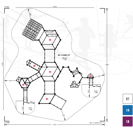 Spielplatzkomplex für Kinder ab 2 Jahren – Kollektion 'MAXI / MBG-2513_MA 12-5006-T01'