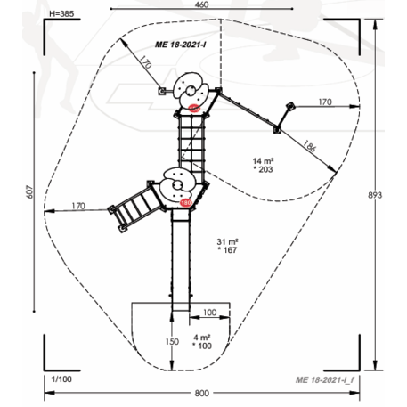 Žaidimų aikštelių kompleksas vaikams nuo 2 iki 12 metų amžiaus – kolekcija 'MEGA / MBG-2548_ME 18-2021-I22'