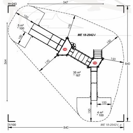 Žaidimų aikštelių kompleksas vaikams nuo 2 iki 12 metų amžiaus – kolekcija 'MEGA / MBG-2566_ME 18-2042-I03'