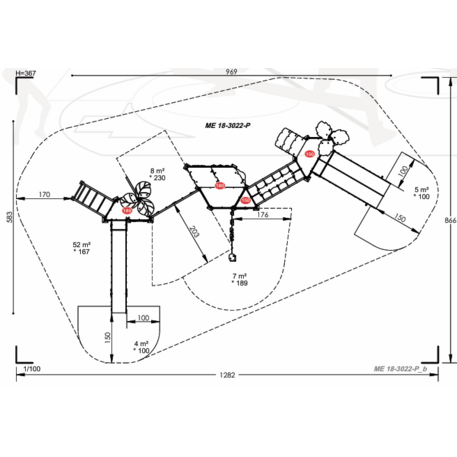 Žaidimų aikštelių kompleksas vaikams nuo 2 iki 12 metų amžiaus – kolekcija 'MEGA / MBG-2576_ME 18-3022-P15'