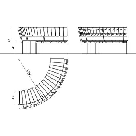 Metalinis suolas (suoliukas) su atlošu, pagamintas iš Iroko medienos 'Helio / 012137'