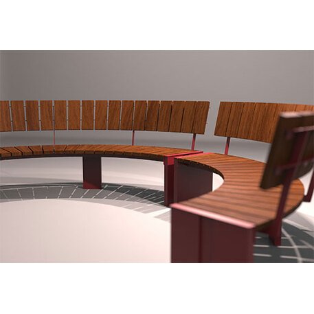 Metalinis suolas (suoliukas) su atlošu, pagamintas iš Iroko medienos 'Helio / 012137'