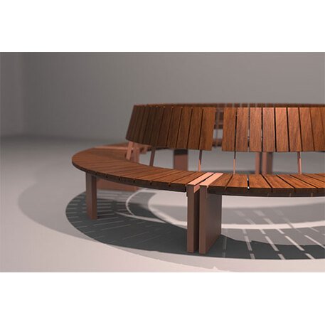 Metalinis suolas (suoliukas) su atlošu, pagamintas iš Iroko medienos 'Helio / 012137'