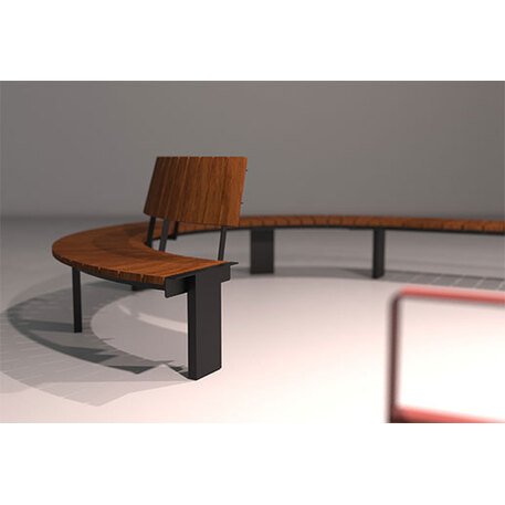 Metalinis suolas (suoliukas) su atlošu, pagamintas iš Iroko medienos 'Helio / 012137'