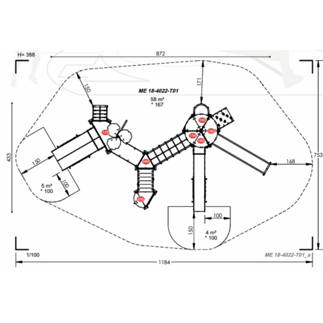 Žaidimų aikštelių kompleksas vaikams nuo 2 iki 12 metų amžiaus – kolekcija 'MEGA / MBG-2616_ME 18-4023-P15'