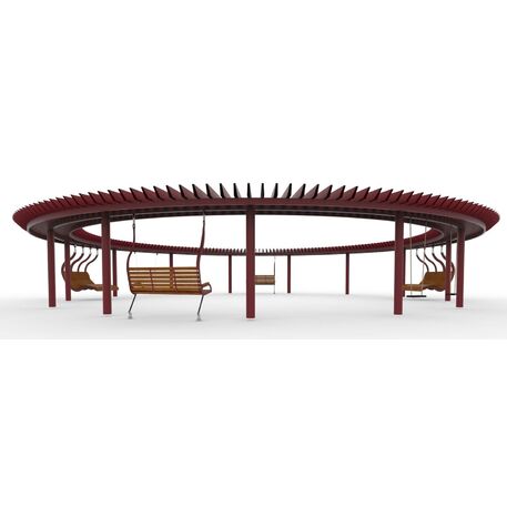 Metalinė pergolė iš iroko medienos 'Premium Collection / STF/28-31-09_02/MDL'