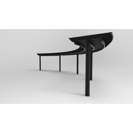 Metalinė pergolė iš iroko medienos 'Premium Collection / STF/28-31-09_02/MDL'