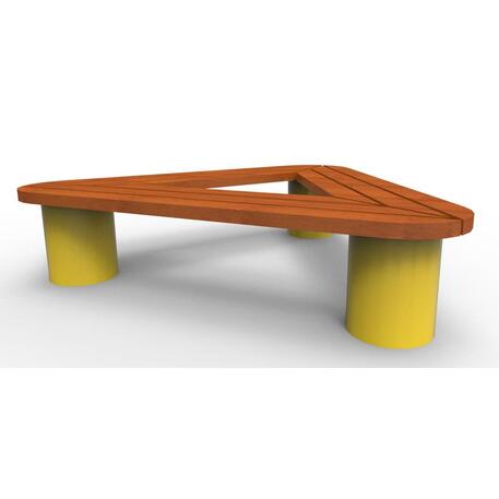 Metalinis suolas (suoliukas) be atlošo, pagamintas iš Iroko medienos 'Premium Collection / STF/06-18-01/MDL'