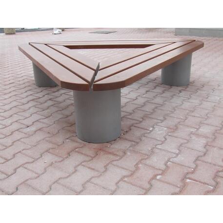 Metalinis suolas (suoliukas) be atlošo, pagamintas iš Iroko medienos 'Premium Collection / STF/06-18-01/MDL'