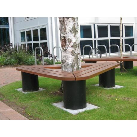 Metalinis suolas (suoliukas) be atlošo, pagamintas iš Iroko medienos 'Premium Collection / STF/06-18-01/MDL'